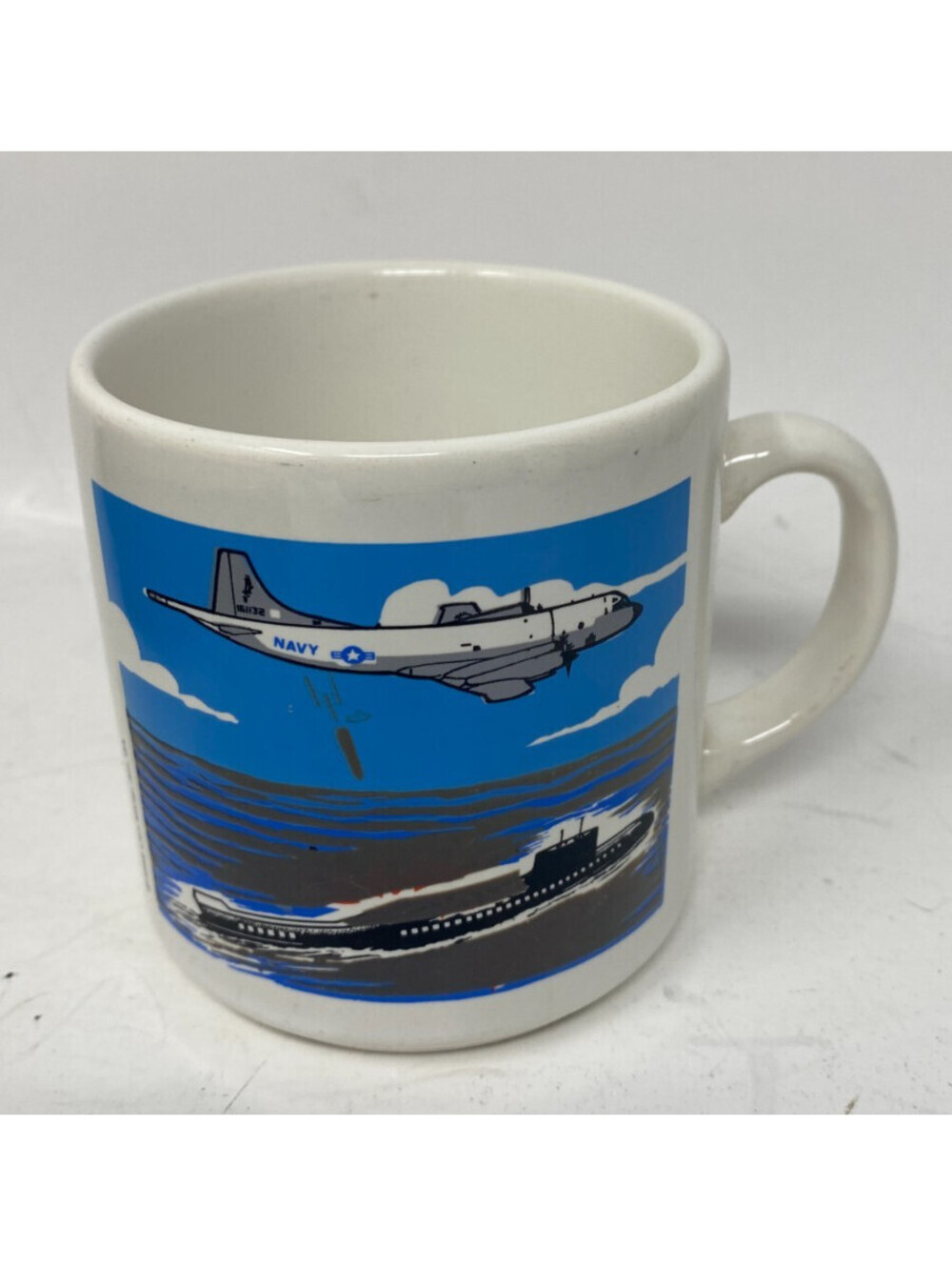 Vintage 1988 US Navy VP-50 Blue Dragons Patron Fifty Coffee Mug P-3 Orion Sub